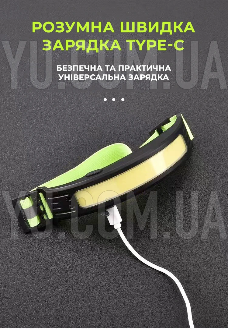 Ліхтар налобний із сенсорним датчиком Bailong BL-T02 із зарядкою від Type-C USB Ліхтар налобний із сенсорним датчиком Bailong BL-T02 із зарядкою від Type-C USB